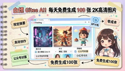 白嫖 Gitee AI！每天免费生成 100 张 2K 高清图片